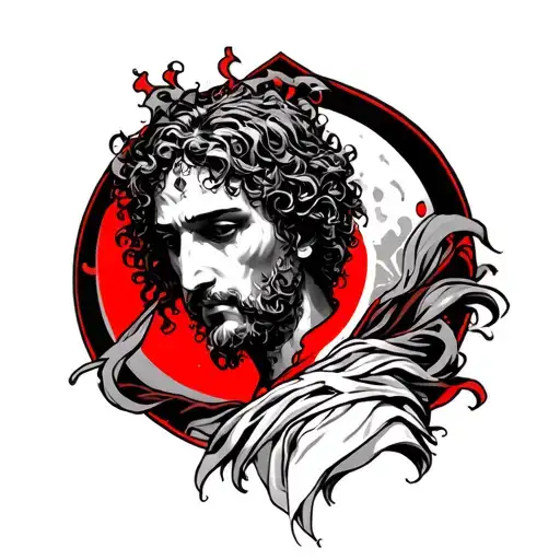 tattoo of Dante’s divine comedy with black and red colors  tattoo design idea