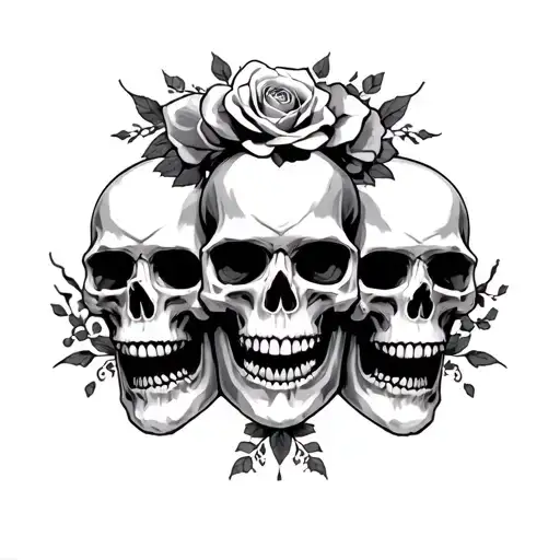 skulls, gemini, mom tattoo design idea