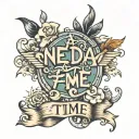 one day at a time text tattoo design idea