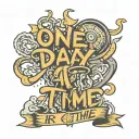one day at a time text tattoo design idea