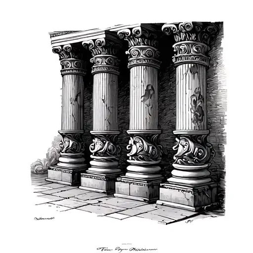 Roman Pillars tattoo design idea