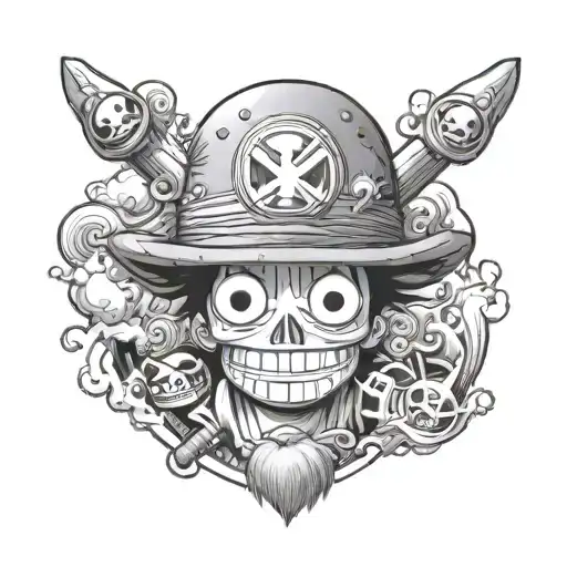one piece anime tattoo design idea