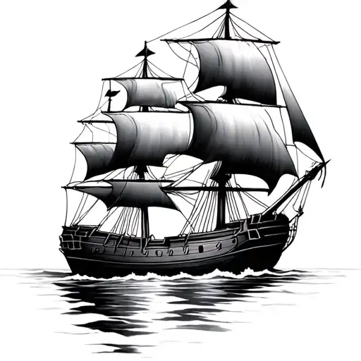 Galleon tattoo design idea