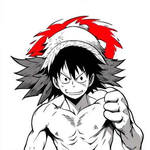luffy red hawk punch tattoo design idea