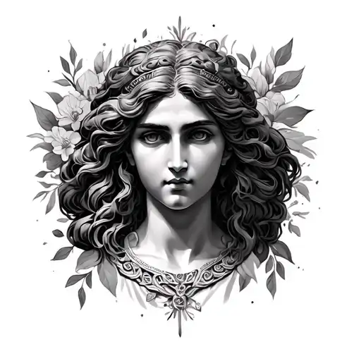 Aphrodite Greek goddess tattoo design idea