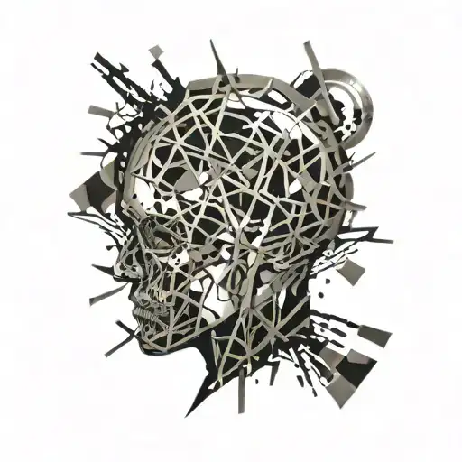 Shattered Mirror with Brain Reflection: This can represent the fragmented psyche of criminals and the role of forensics tattoo design idea