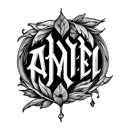 AHMED letters tattoo design idea