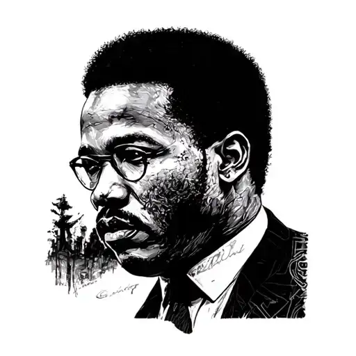 malcom x, zumbi dos palmares, mano brown, marten luther king, karl marx tattoo design idea