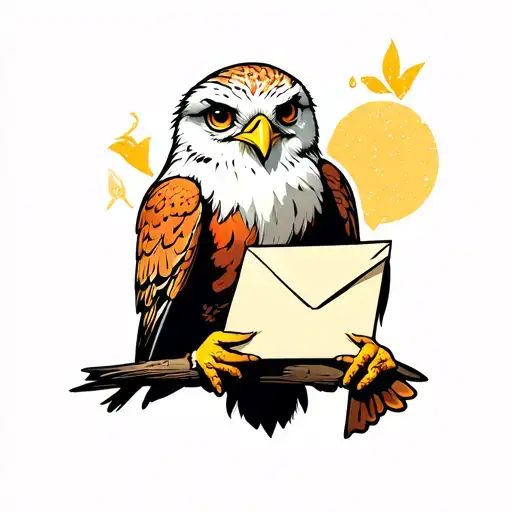hedwig carrying a letter tattoo design idea