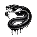 cleopatra ingesting snake venom drips tattoo design idea