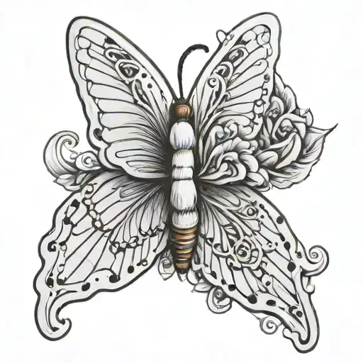 small white butterfly wings tattoo design idea
