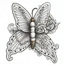 small white butterfly wings tattoo design idea