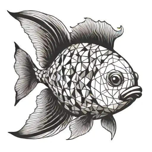 goldfish swimming tattoo design idea