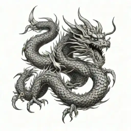 ryujin dragon emerging tattoo design idea