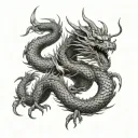 ryujin dragon emerging tattoo design idea