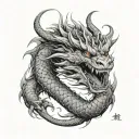 ryujin dragon emerging tattoo design idea