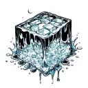 ice cube melting tattoo design idea