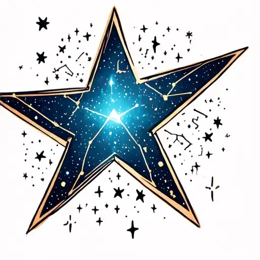 trashy y2k star constellation tattoo design idea