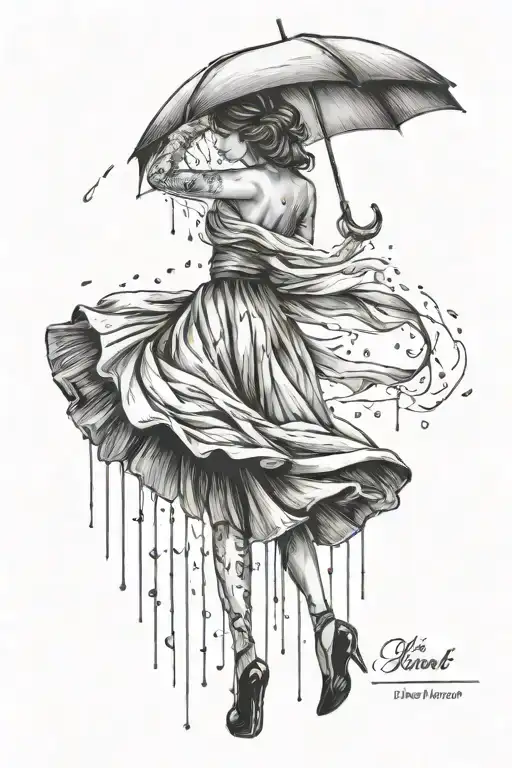 it's not about waiting for the storm to pass it's about learning to dance in the rain tattoo design idea