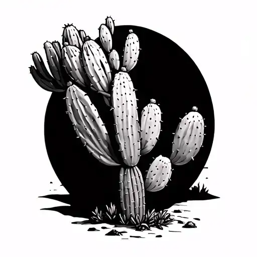 prickly pear desert landscape tattoo tattoo design idea
