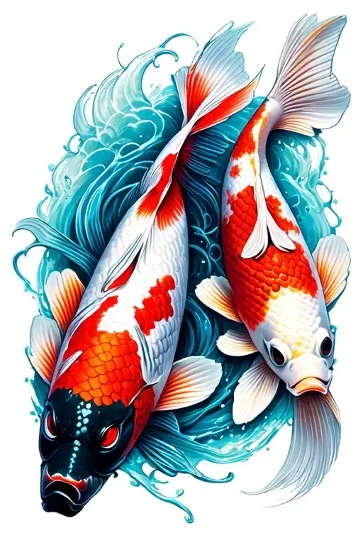 Papa Emeritus 2 Koi Fish tattoo design idea