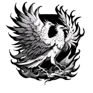 phoenix rising from flames tattoo design idea