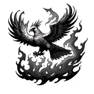 phoenix rising from flames tattoo design idea
