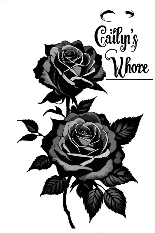 "Caitlyn’s Whore " roses tattoo design idea
