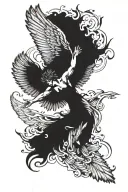 Falling Icarus falling from the sky tattoo design idea