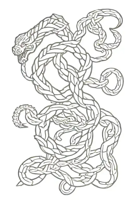 -chains  -Serpent -The Dragonborn Emblem from Skyrim -Factorio Gear tattoo design idea