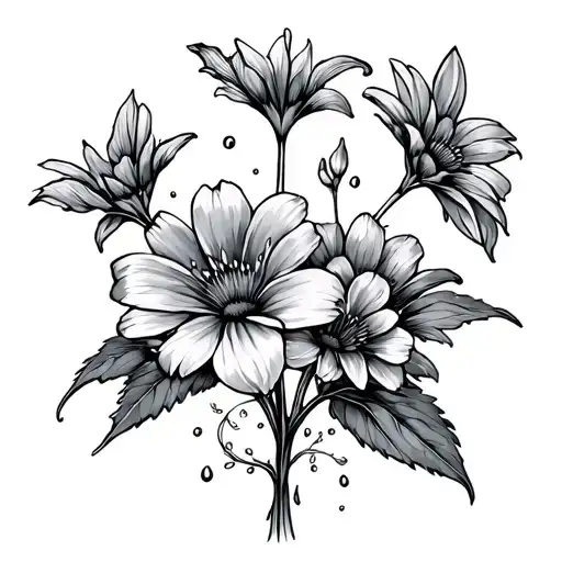 theres water in the flowers let's grow tattoo design idea