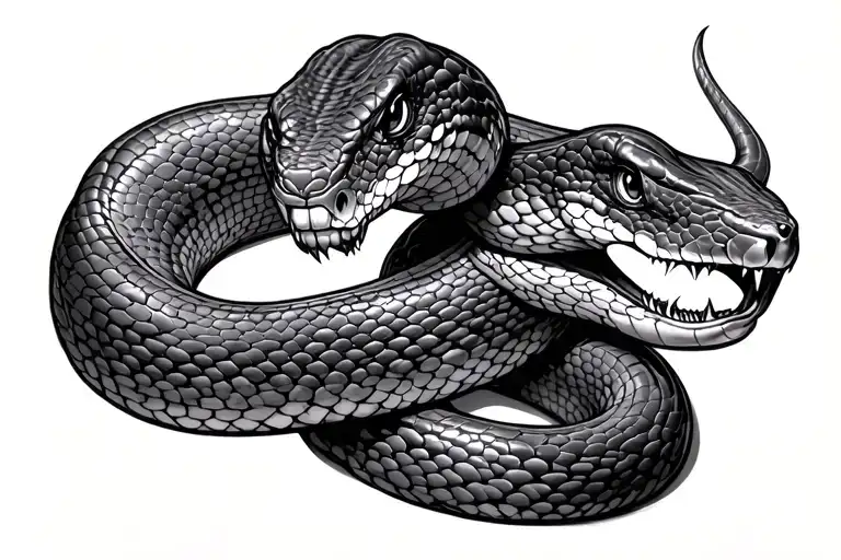 snake eating tail tattoo design idea