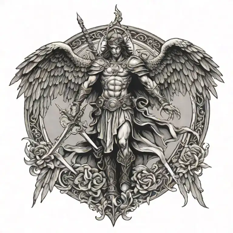 st michael tattoo design idea