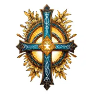 Jerusalem cross surrounded tattoo design idea