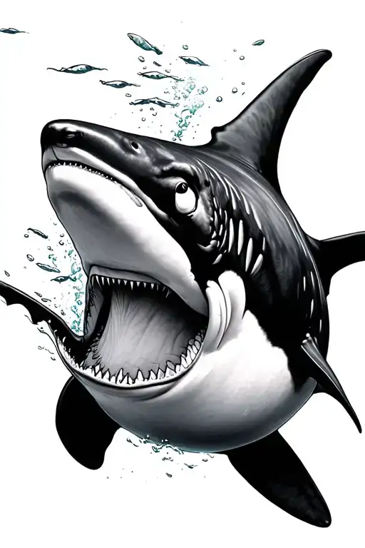 whale shark, manta ray, orca tattoo design idea