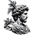 stoicism, wisdow, courage, temperance, justice, marcus aurelius imperator tattoo design idea