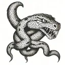snake tattoo on neck + vicious tattoo design idea