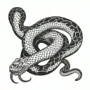 snake tattoo on neck + vicious tattoo design idea