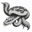 snake tattoo on neck + vicious tattoo design idea