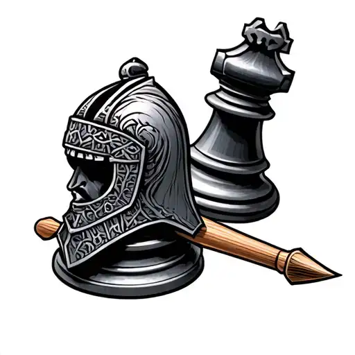 knight chess piece tattoo design idea