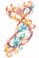 a tattoo where the four elements - fire, water, earth and air - are smoothly intertwined with each other. tattoo design idea