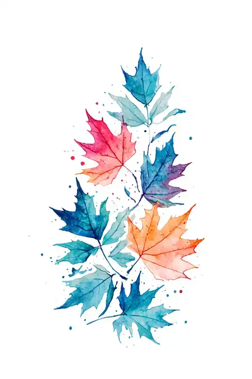 fall leaves tattoo design idea