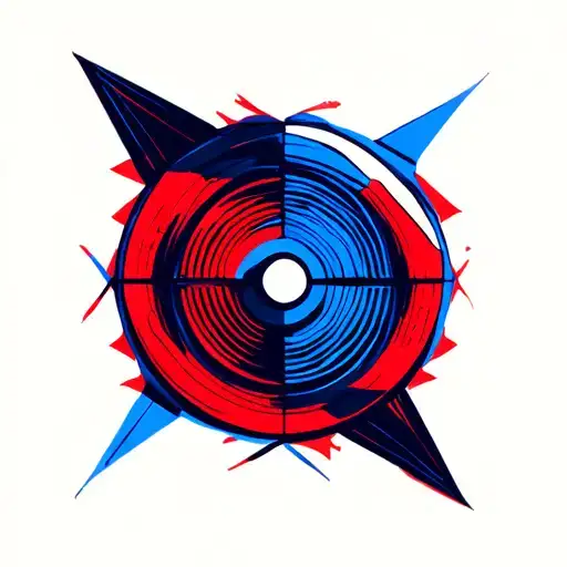 red and blue innova brand microlights tattoo design idea
