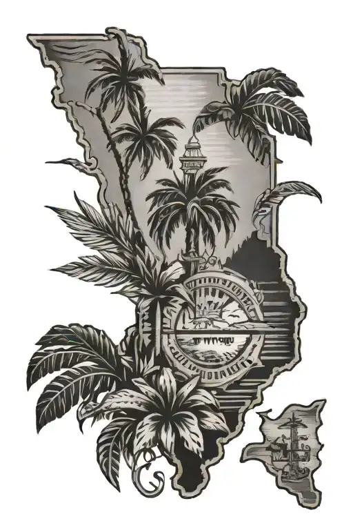 state of Florida with arrowhead inside tattoo design idea