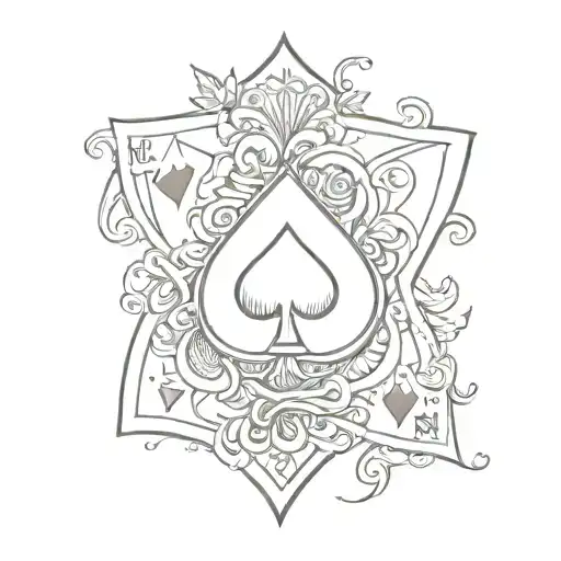 9 of hearts playing card tattoo design idea