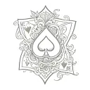 9 of hearts playing card tattoo design idea