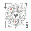 9 of hearts playing card tattoo design idea