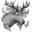 elk head tattoo design idea