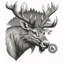 elk head tattoo design idea