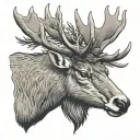 elk head tattoo design idea